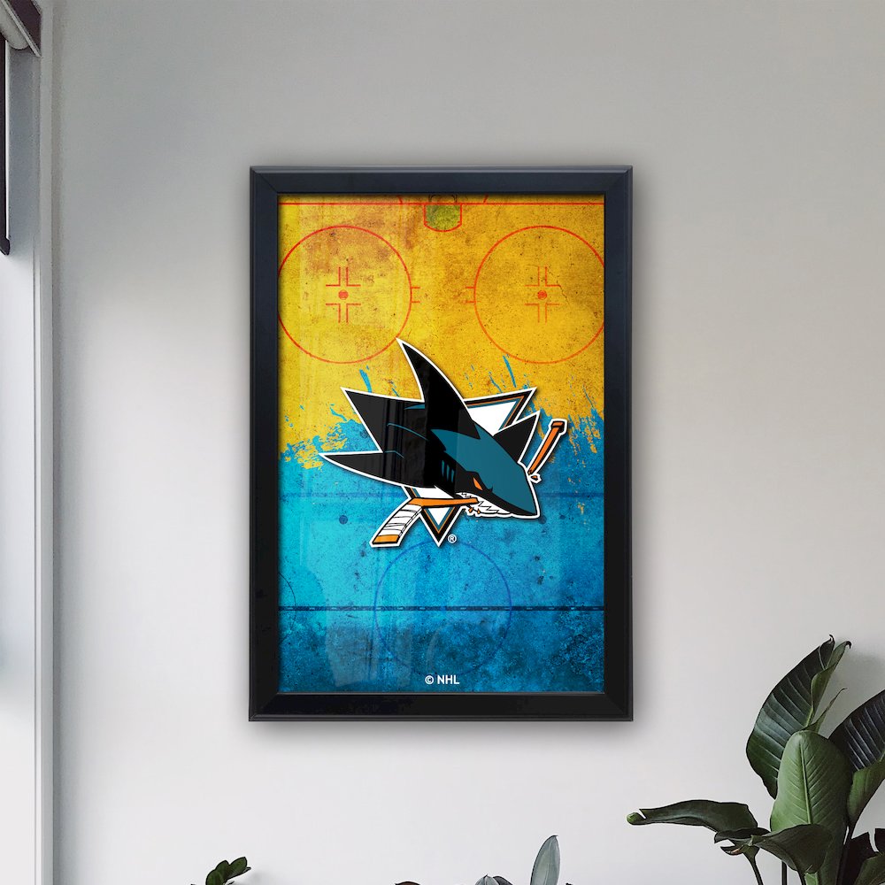 San Jose Sharks 15.75" x 23.5" LED Snap Frame Lightbox. Picture 3