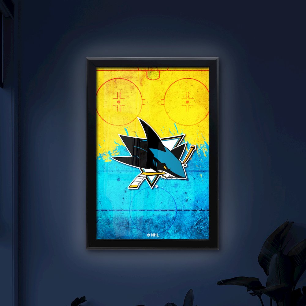 San Jose Sharks 15.75" x 23.5" LED Snap Frame Lightbox. Picture 4