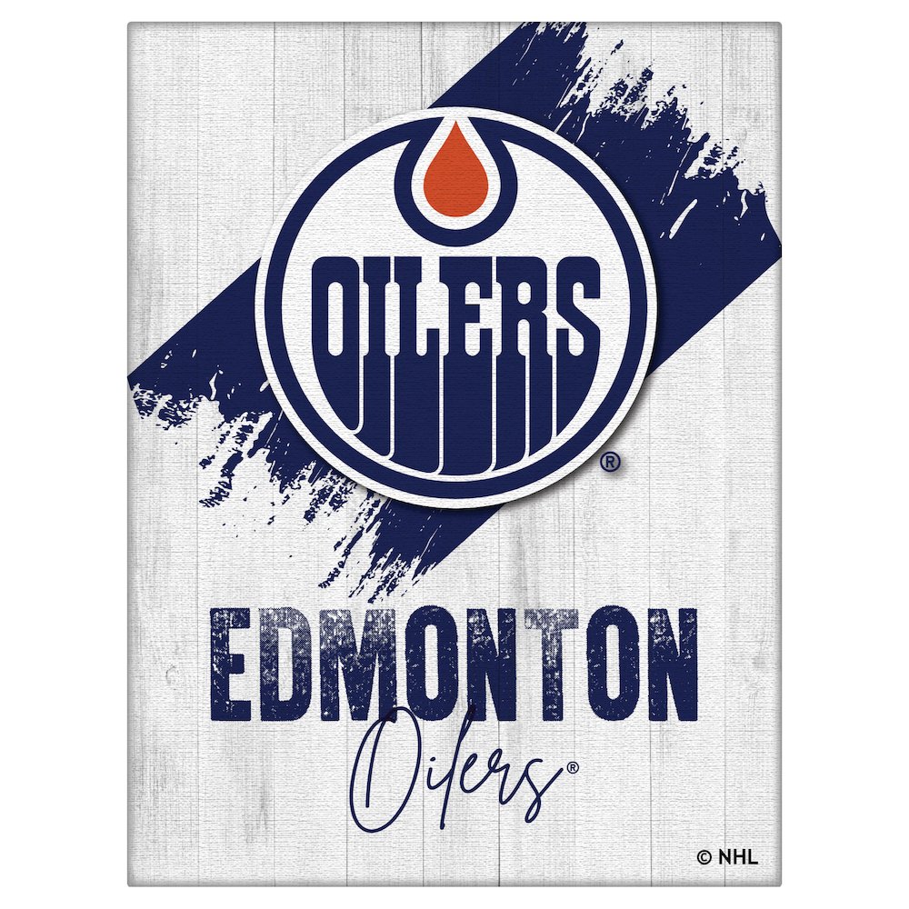 Edmonton Oilers 15" x 20" Canvas Wall Art. Picture 1