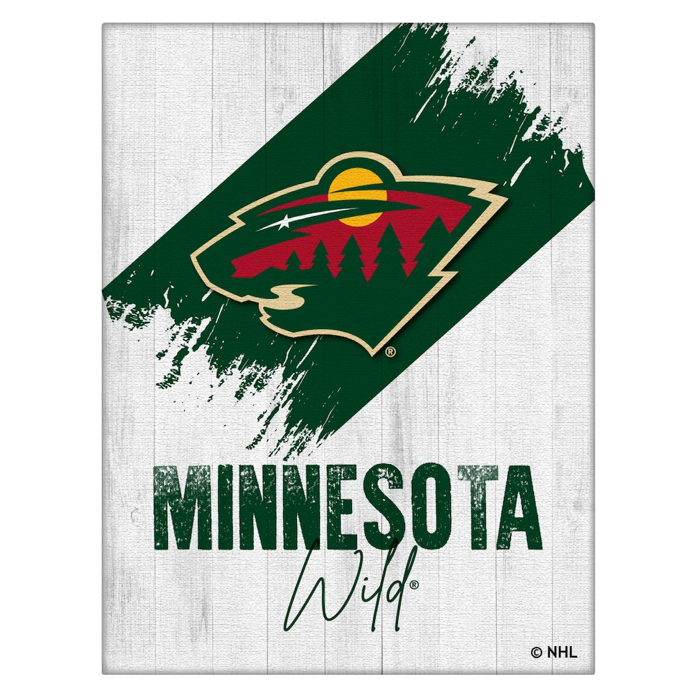 Minnesota Wild 15" x 20" Canvas Wall Art. Picture 1
