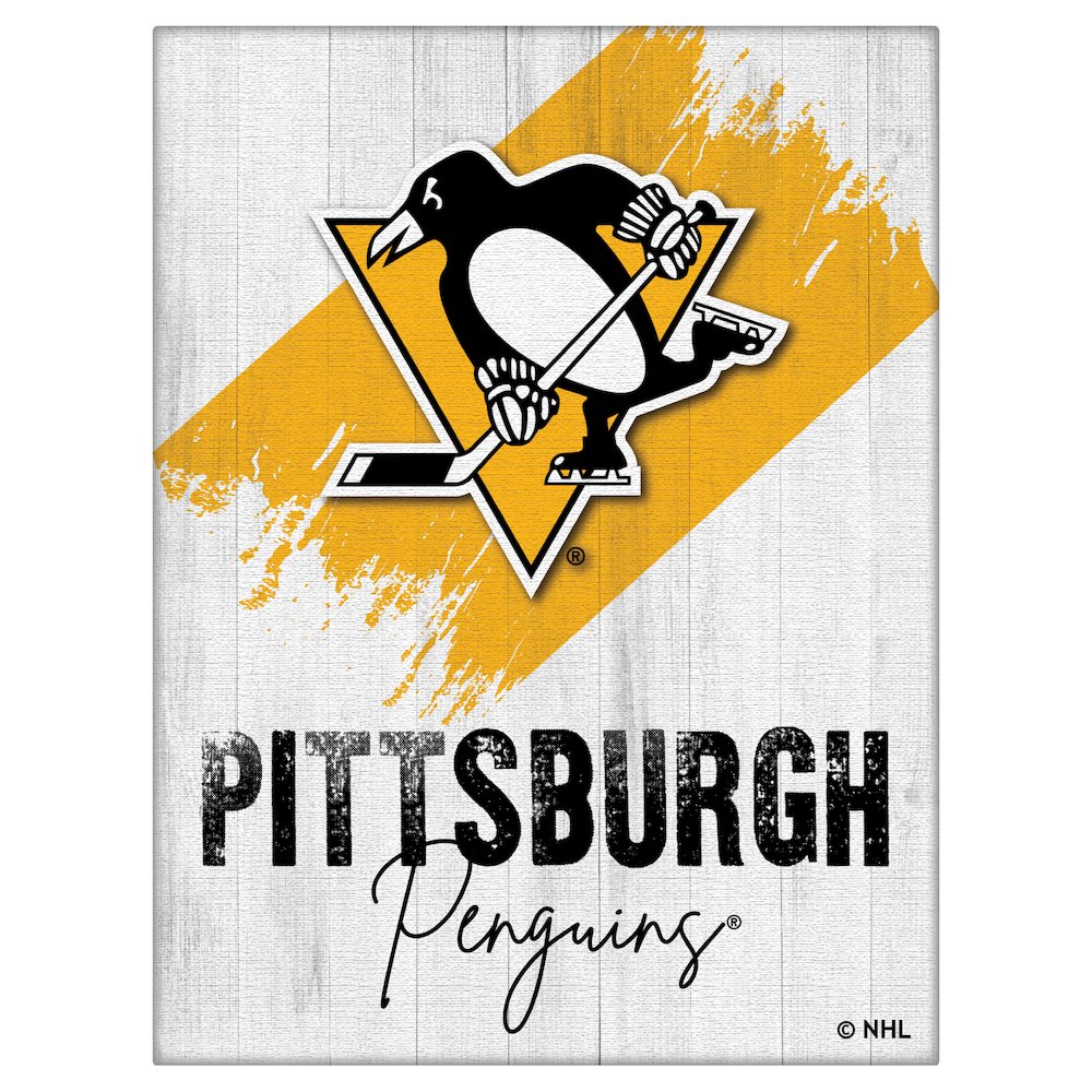 Pittsburgh Penguins 15" x 20" Canvas Wall Art. Picture 1