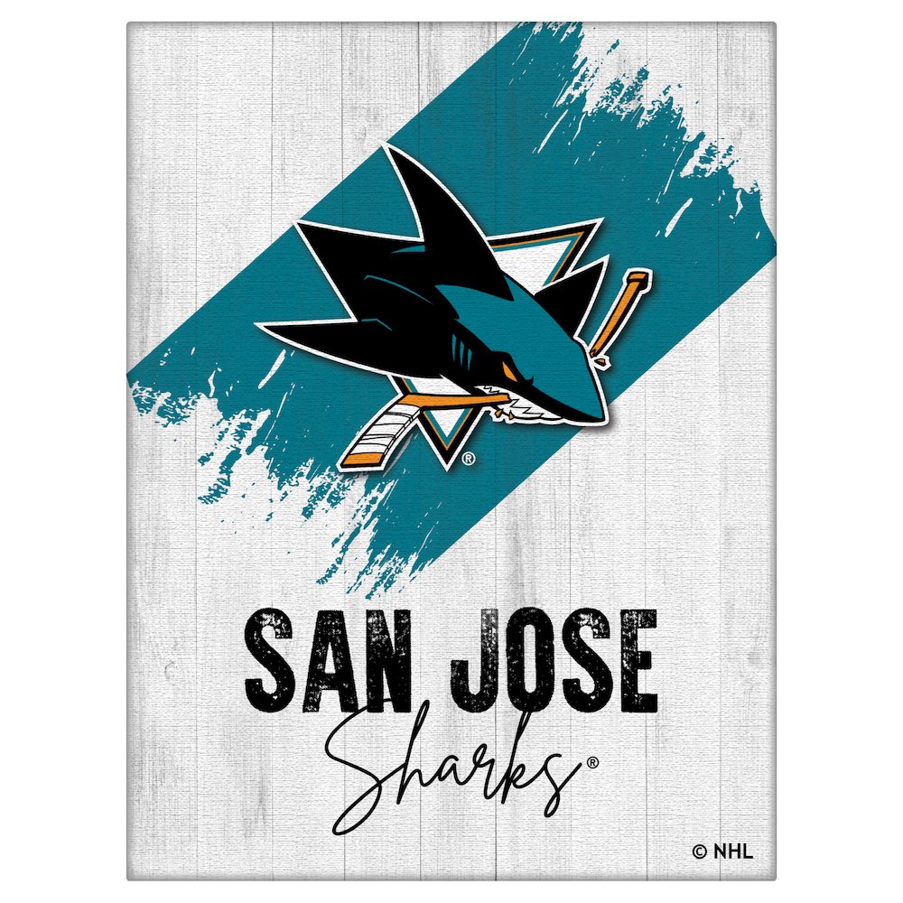 San Jose Sharks 15" x 20" Canvas Wall Art. Picture 1
