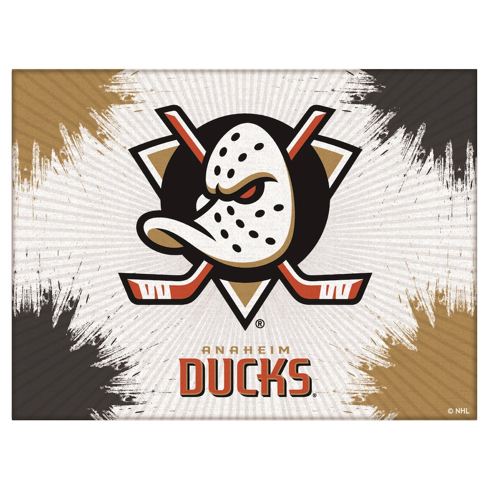 Anaheim Ducks 15" x 20" Officially Licensed Logo Canvas. Picture 1