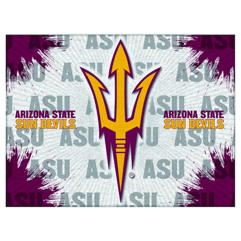 Arizona State 15" x 20" Officially Licensed Logo Canvas with Pitchfork logo. Picture 1