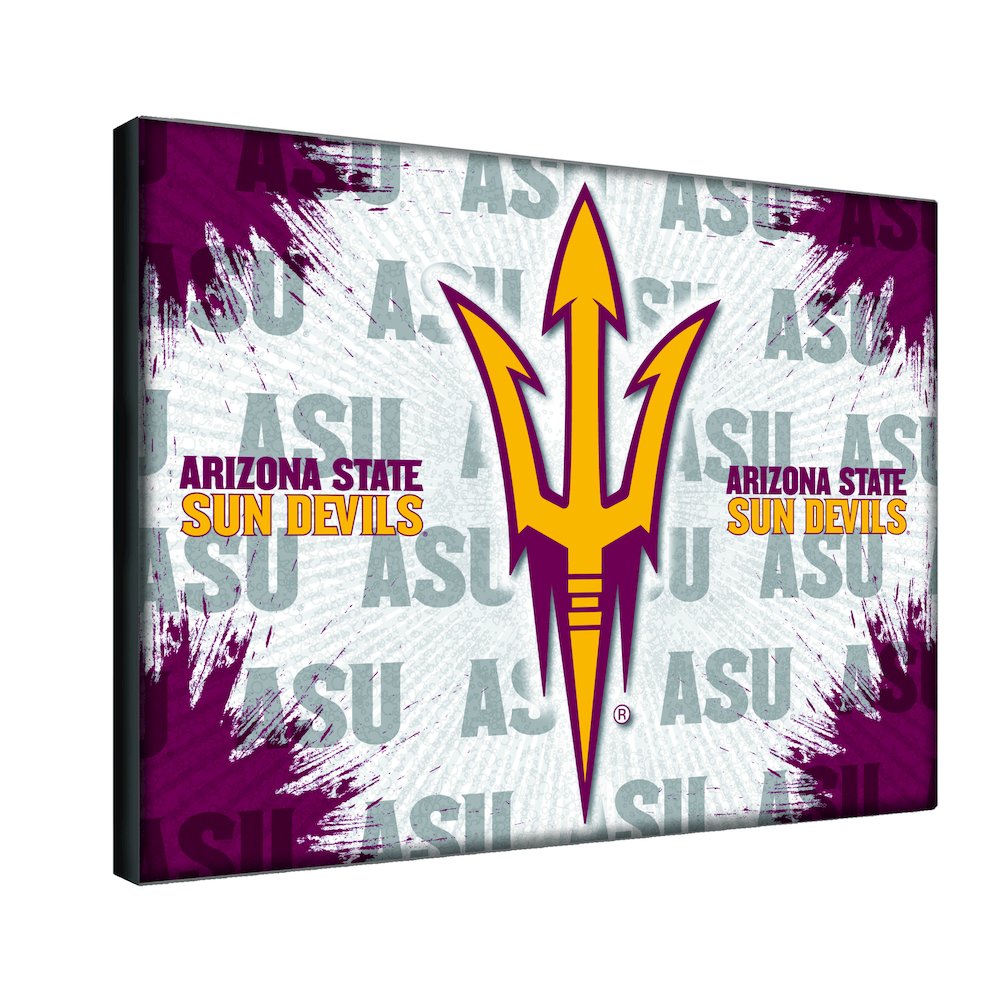 Arizona State 15" x 20" Officially Licensed Logo Canvas with Pitchfork logo. Picture 2