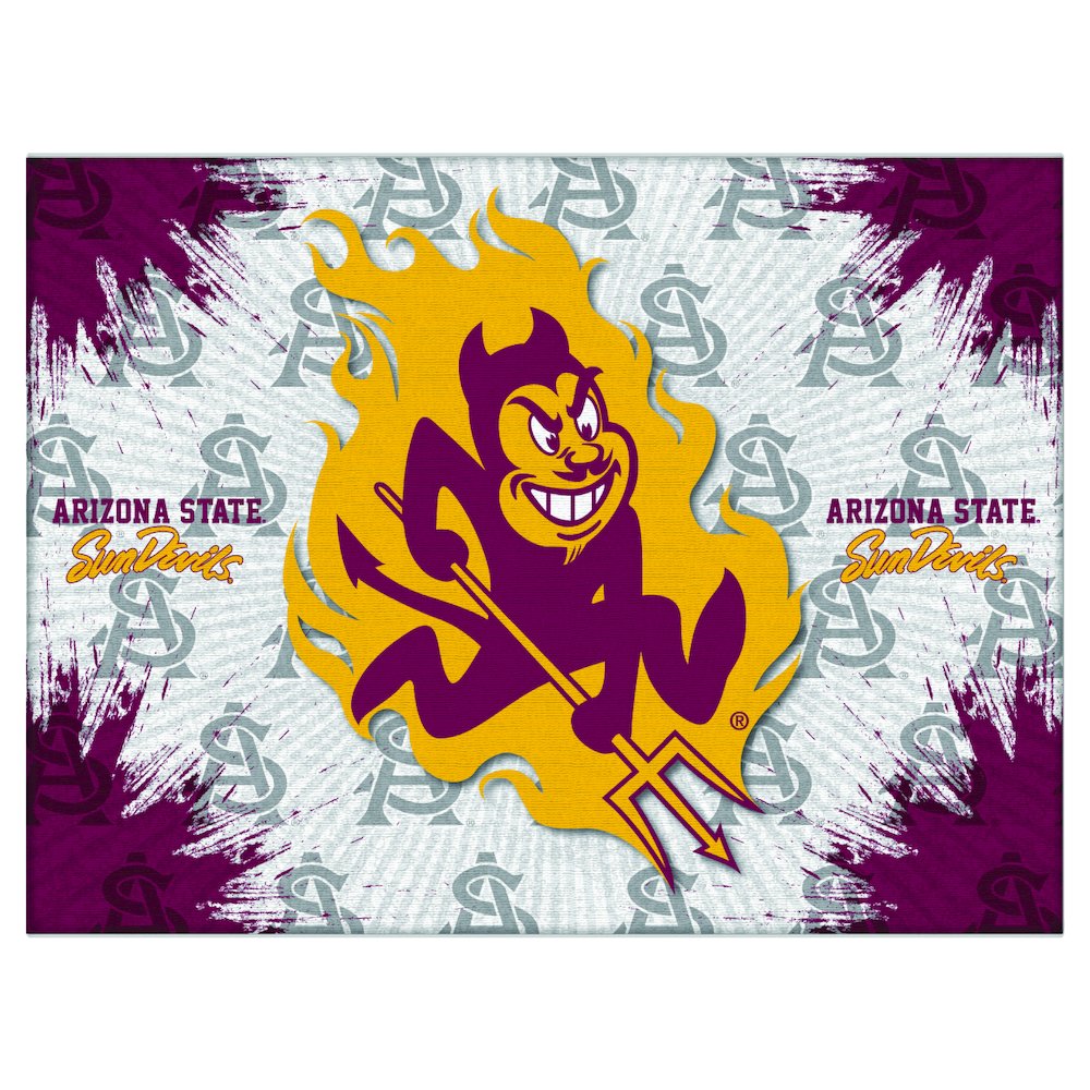 Arizona State 15" x 20" Officially Licensed Logo Canvas with Sparky logo. Picture 1