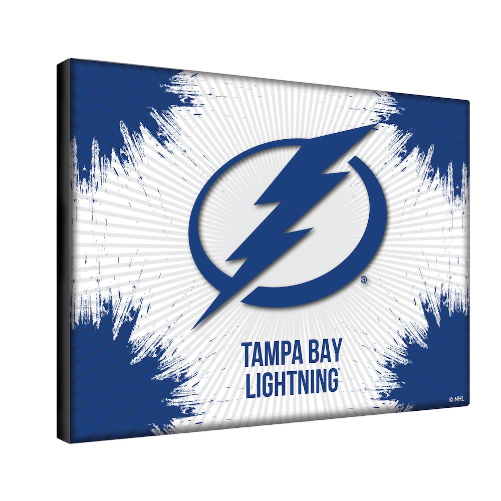 Tampa Bay Lightning 15" x 20" Officially Licensed Logo Canvas. Picture 2