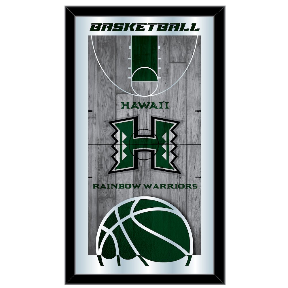 University of Hawaii 15" x 26" Basketball Mirror. Picture 1