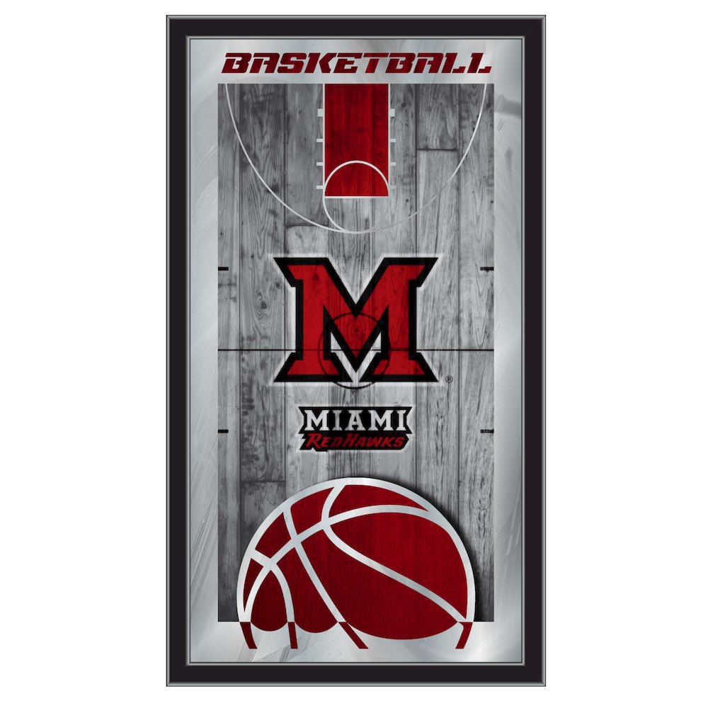 Miami (OH) 15" x 26" Basketball Mirror. Picture 1