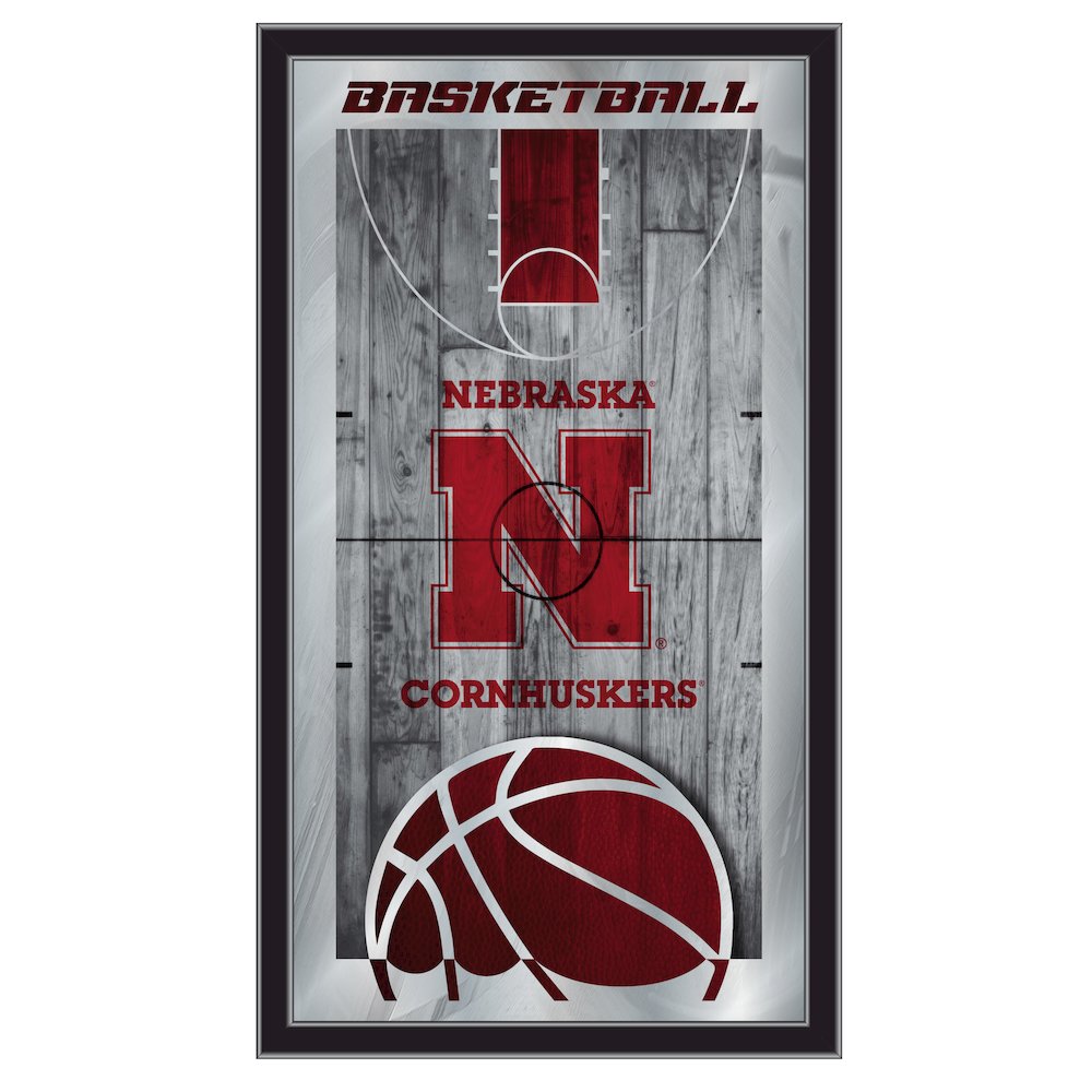Nebraska 15" x 26" Basketball Mirror. Picture 1