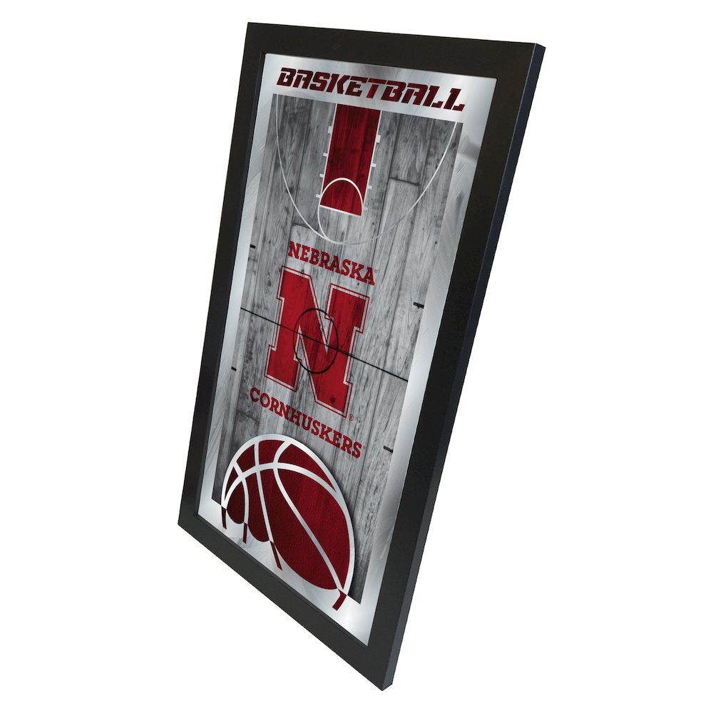 Nebraska 15" x 26" Basketball Mirror. Picture 2