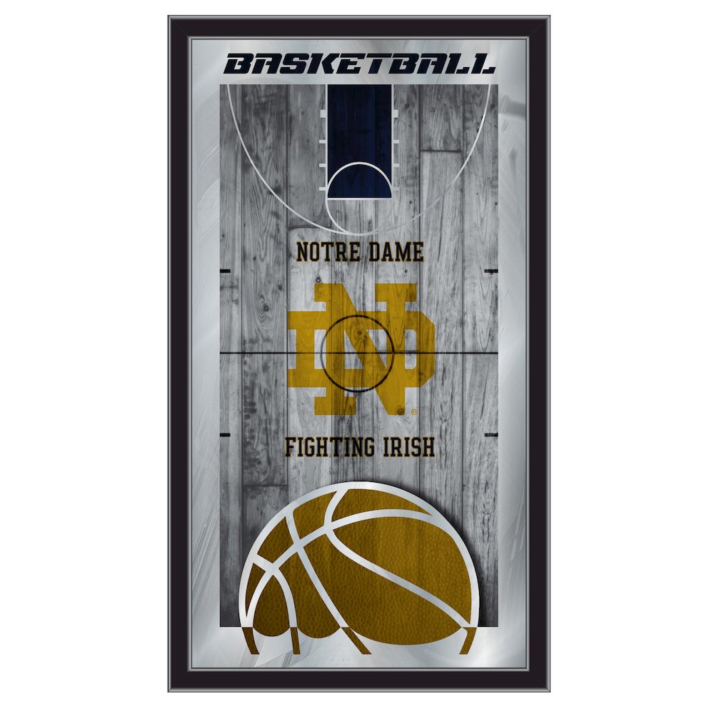 University of Notre Dame 15"x26" Basketball Wall Mirror. Picture 1