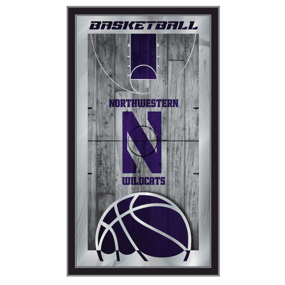 Northwestern 15" x 26" Basketball Mirror. Picture 1