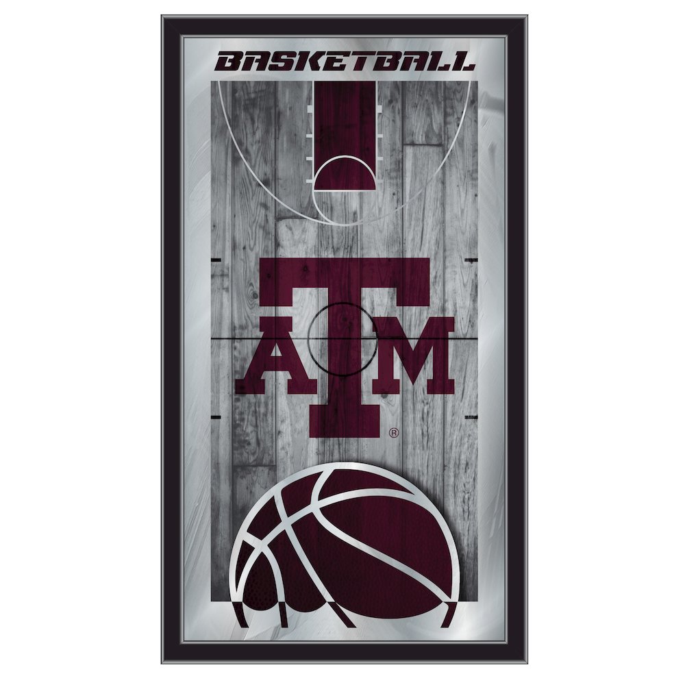 Texas A&M 15" x 26" Basketball Mirror. Picture 1