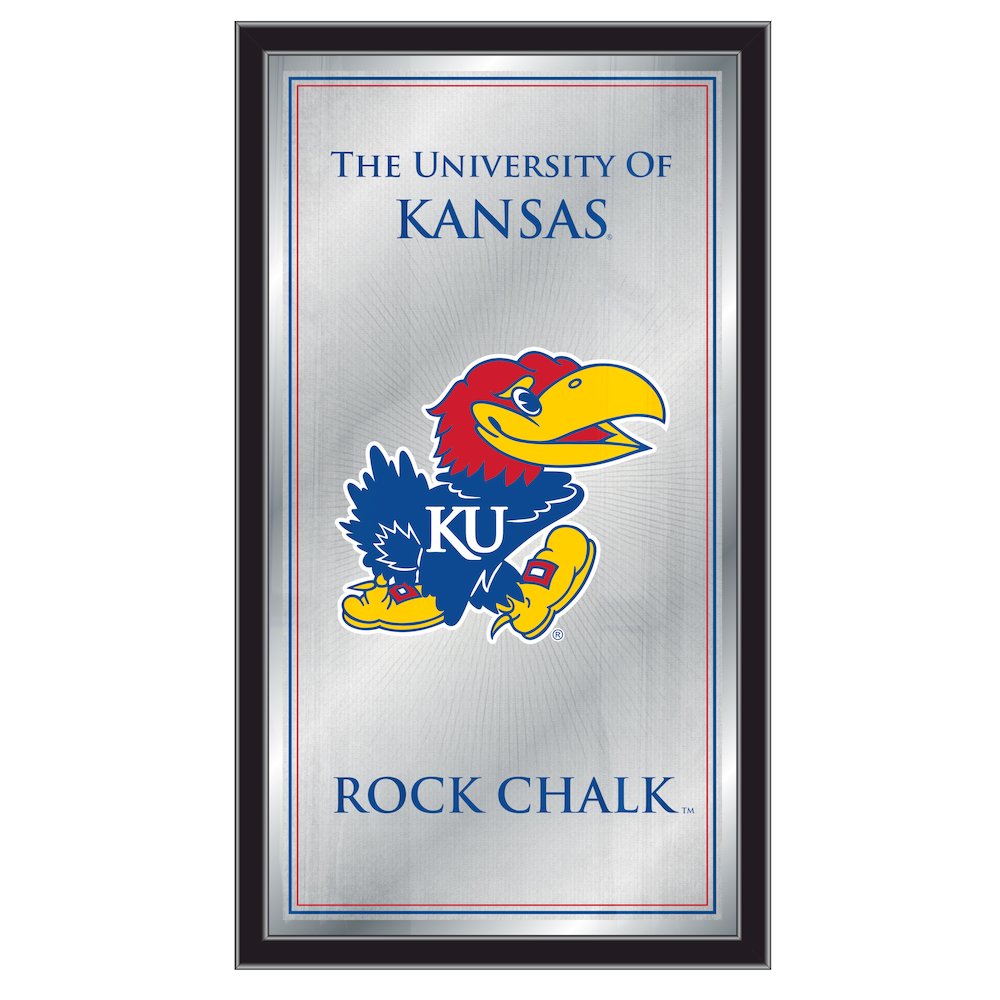 Kansas 26" x 15" Fight Song Mirror by Holland Bar Stool Company. Picture 1