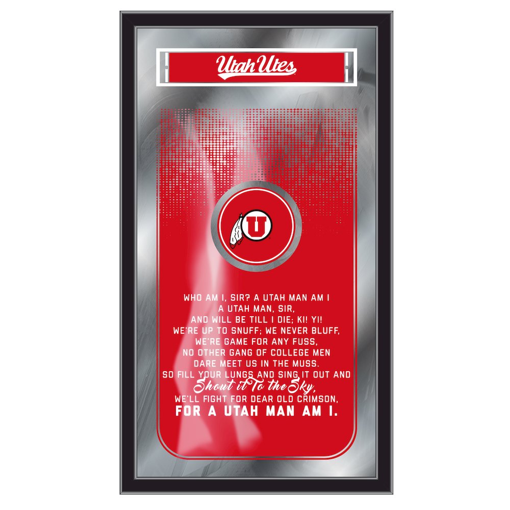 Utah 26" x 15" Fight Song Mirror. Picture 1