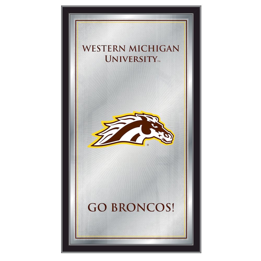 Western Michigan 26" x 15" Fight Song Mirror. Picture 1