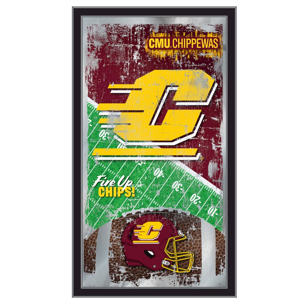 Central Michigan 15" x 26" Football Mirror. Picture 1