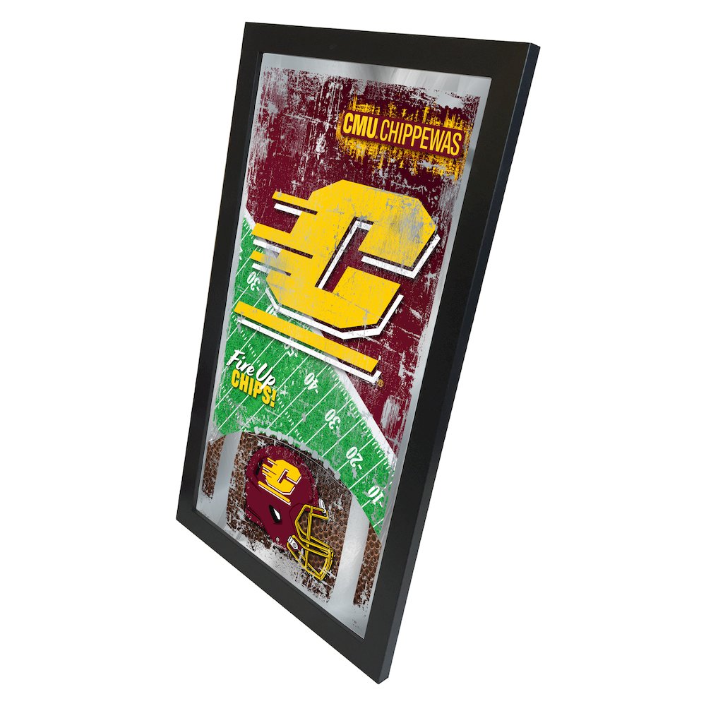 Central Michigan 15" x 26" Football Mirror. Picture 2