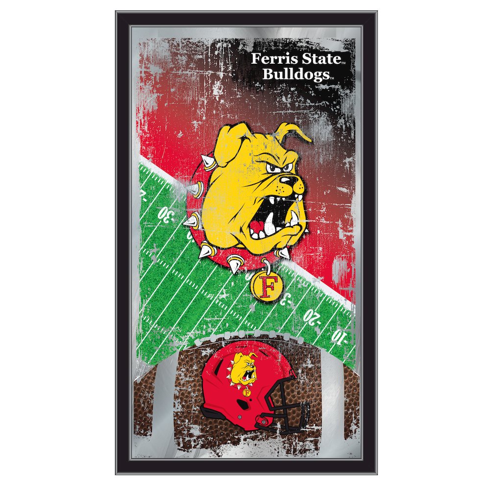 Ferris State University 15" x 26" Football Mirror. Picture 1