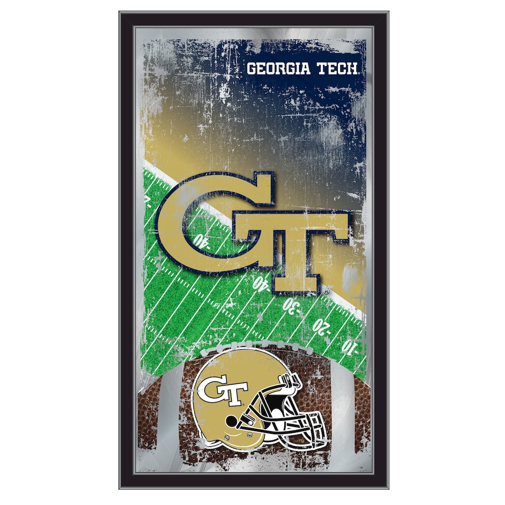Georgia Tech 15" x 26" Football Mirror. Picture 1