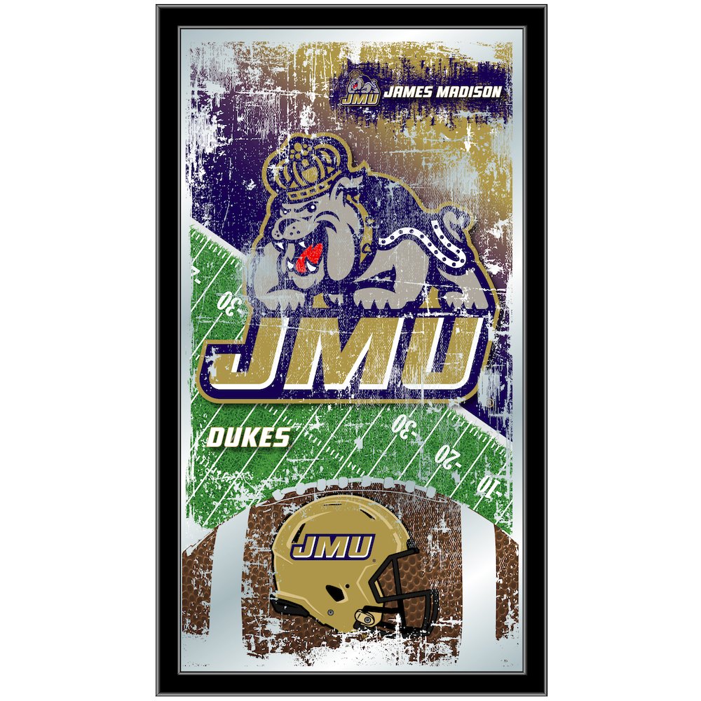 James Madison 15" x 26" Football Mirror. Picture 1