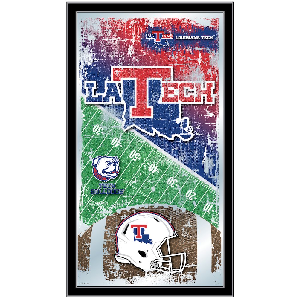 Louisiana Tech 15" x 26" Football Mirror. Picture 1