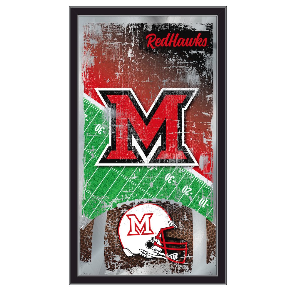 Miami (OH) 15" x 26" Football Mirror. Picture 1