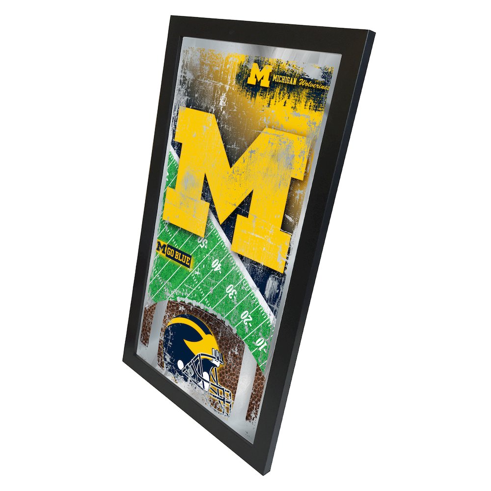 Michigan 15" x 26" Football Mirror. Picture 2