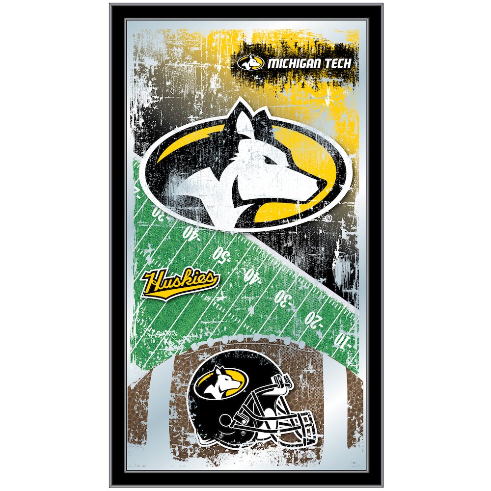 Michigan Tech 15" x 26" Football Mirror. Picture 1