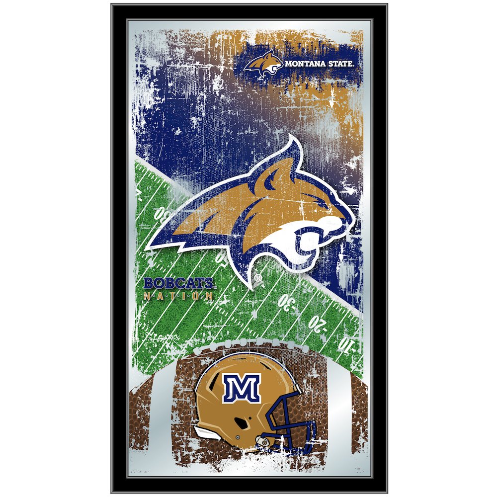 Montana State 15" x 26" Football Mirror. Picture 1