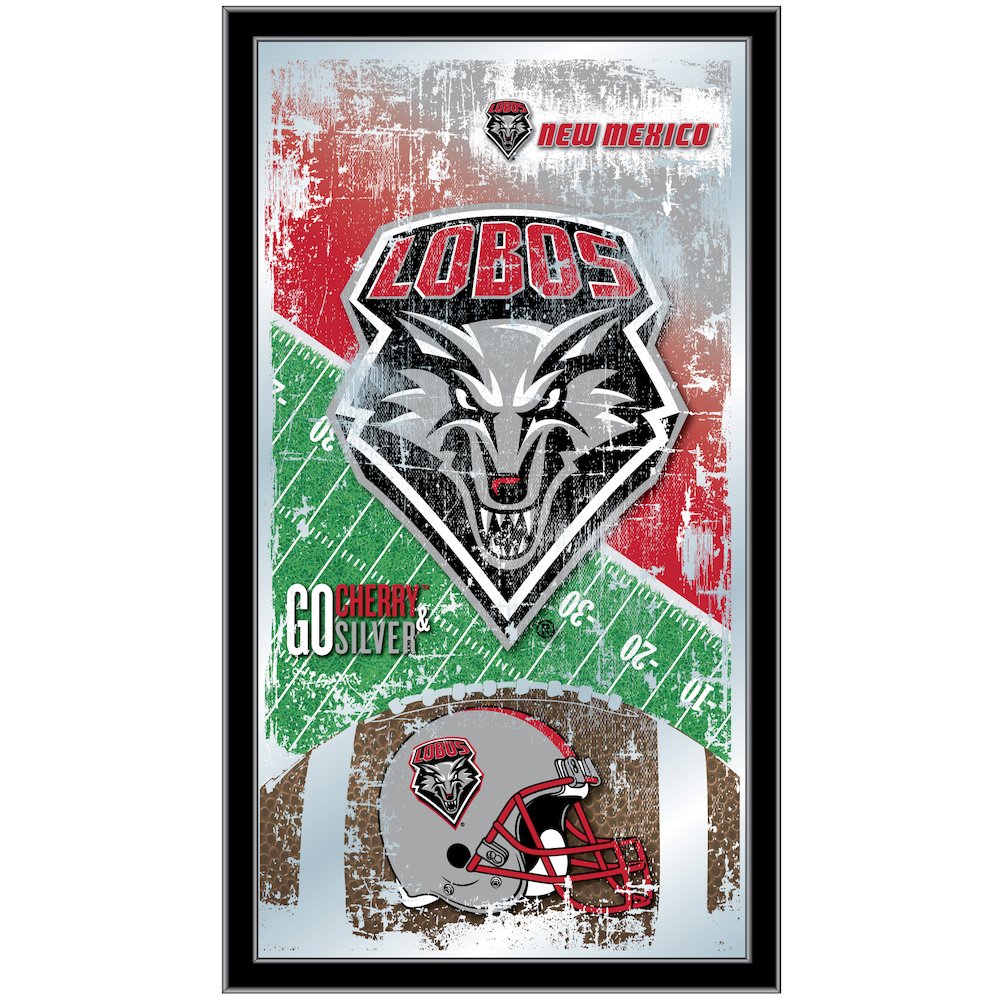 New Mexico 15" x 26" Football Mirror. Picture 1