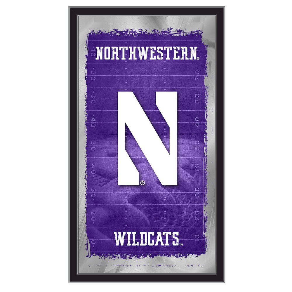 Northwestern 15" x 26" Football Mirror. Picture 1
