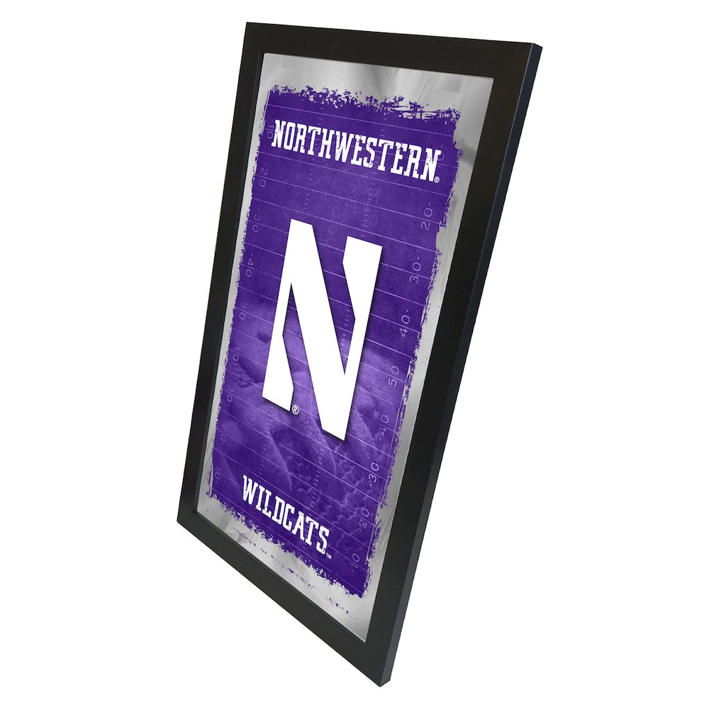 Northwestern 15" x 26" Football Mirror. Picture 2