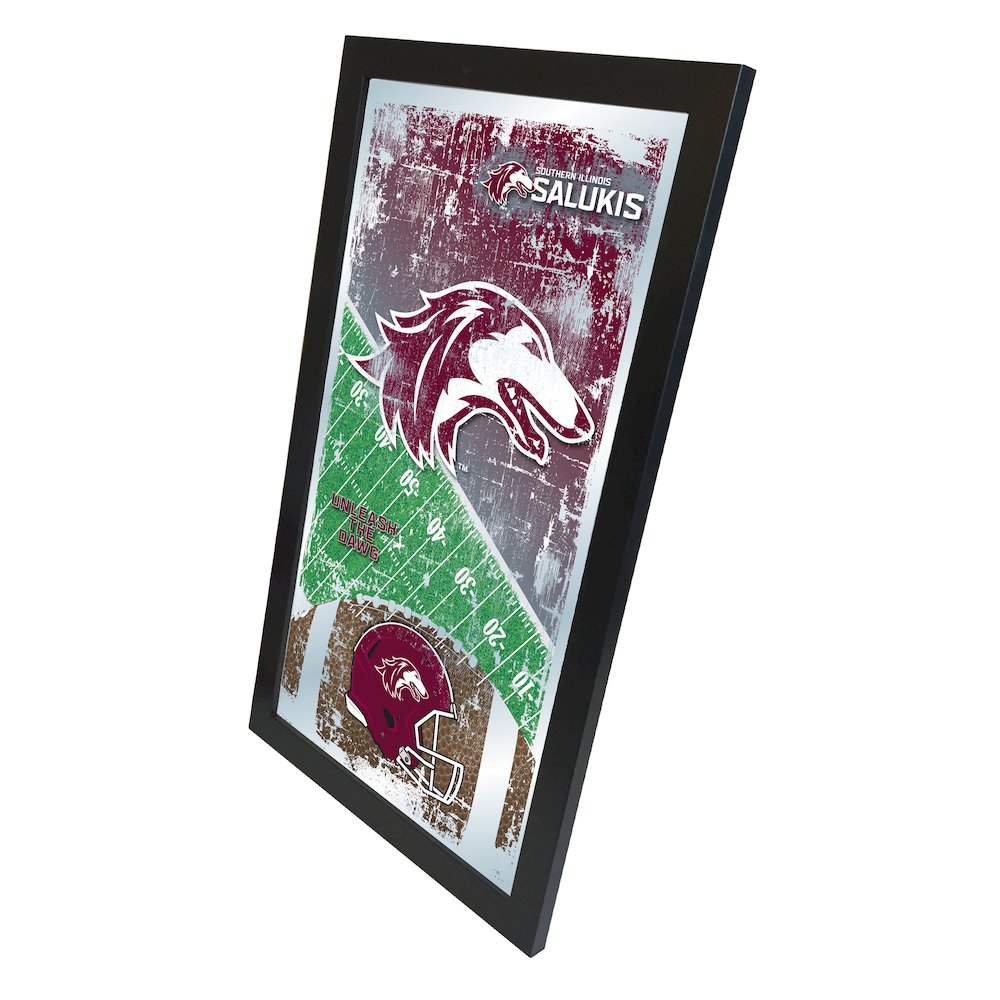 Southern Illinois University 15" x 26" Football Mirror. Picture 2