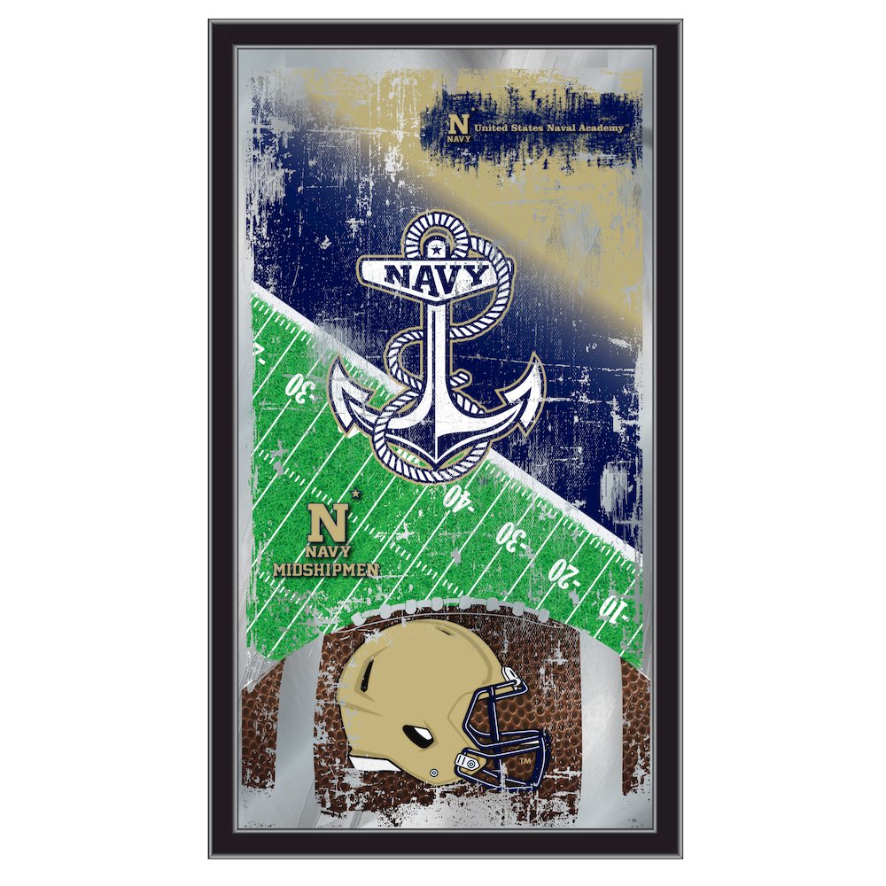 US Naval Academy (NAVY) 15" x 26" Football Mirror. Picture 1