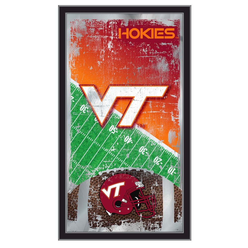 Virginia Tech 15" x 26" Football Mirror. Picture 1