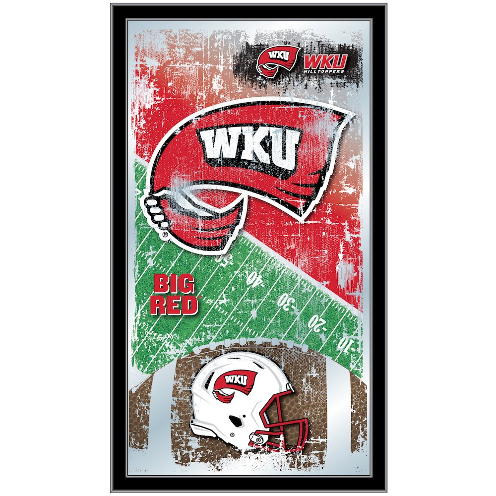Western Kentucky 15" x 26" Football Mirror. Picture 1