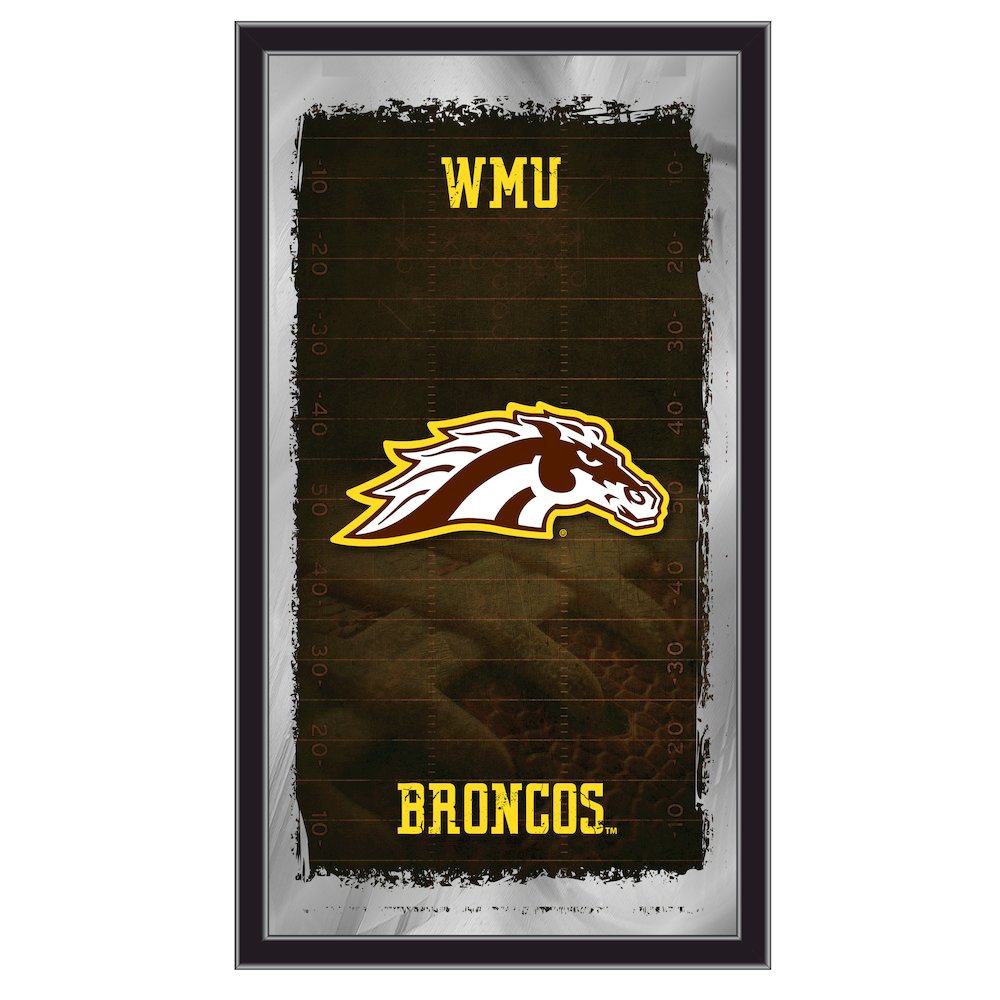 Western Michigan 15" x 26" Football Mirror. Picture 1