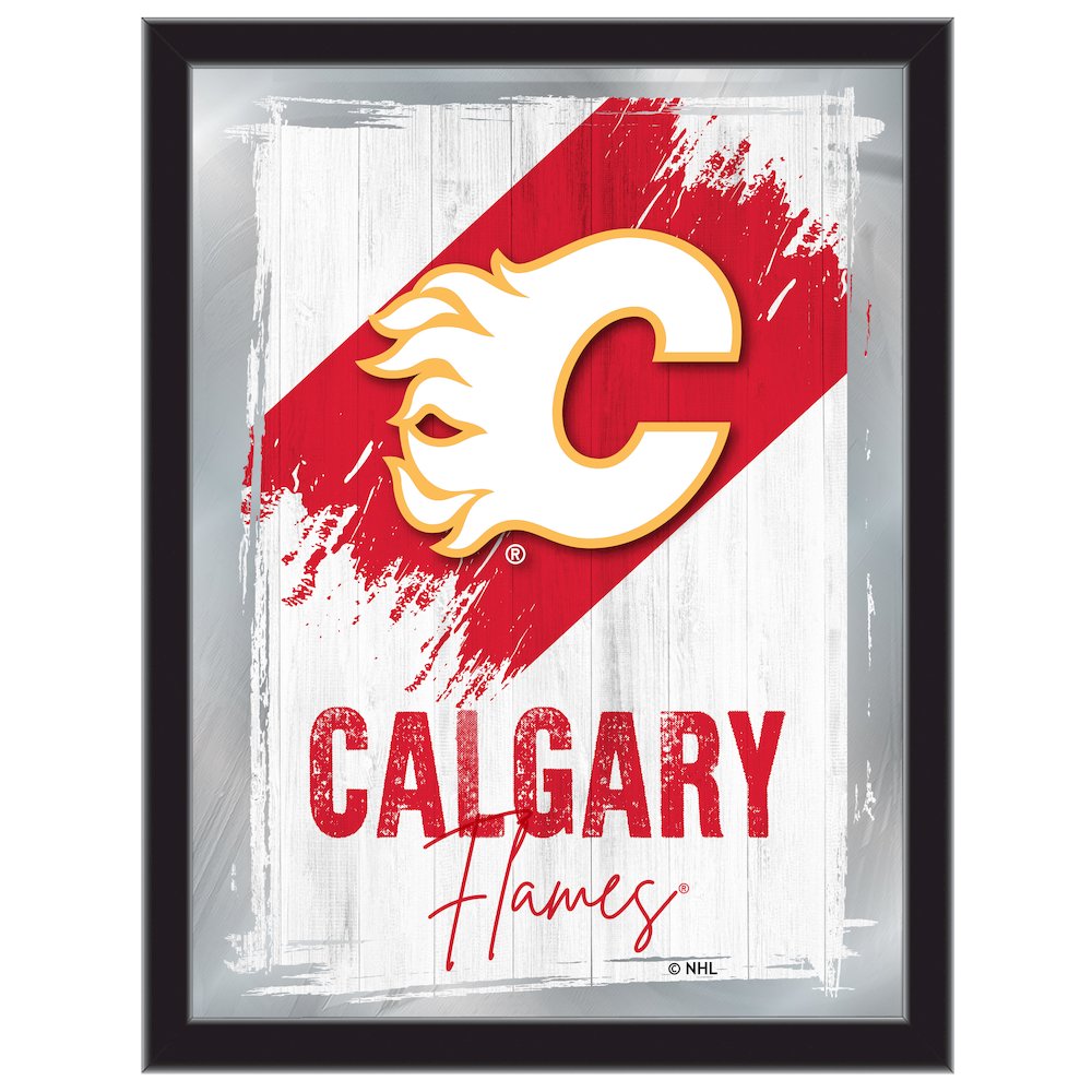 Calgary Flames 17"x22" Logo Wall Mirror. Picture 1