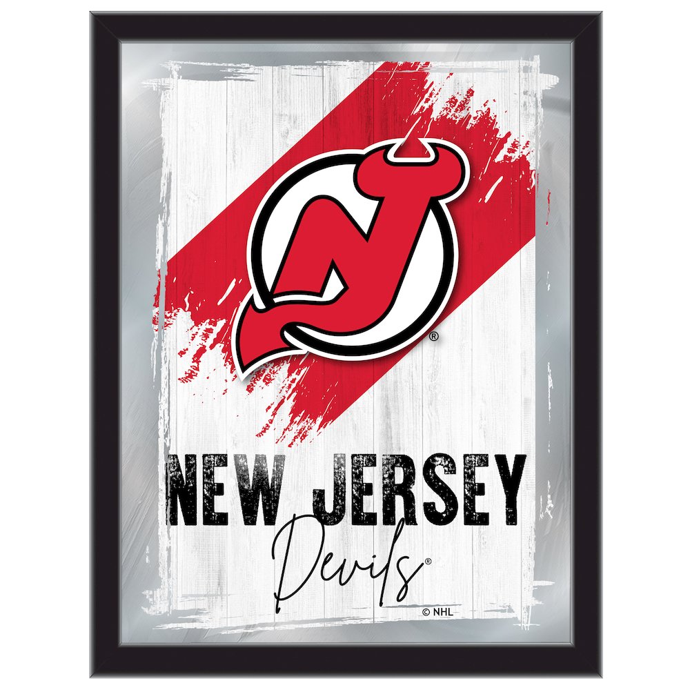 New Jersey Devils 17"x22" Logo Wall Mirror. Picture 1