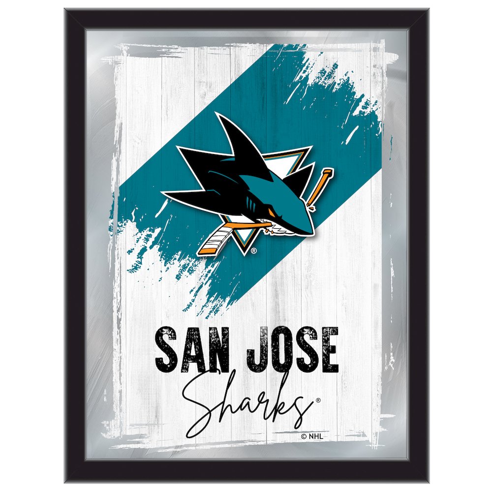 San Jose Sharks 17"x22" Logo Wall Mirror. Picture 1