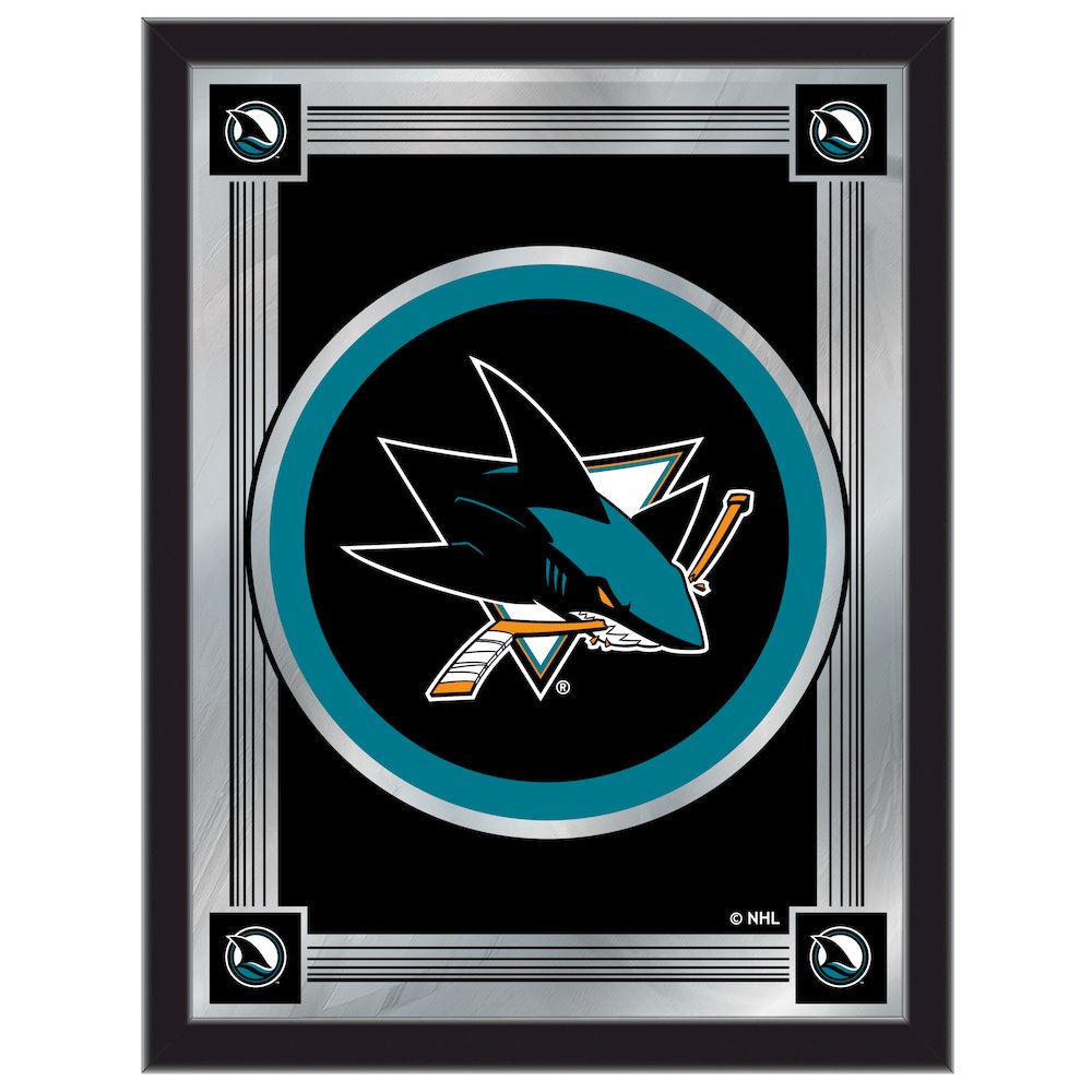 San Jose Sharks 17" x 22" Logo Mirror. Picture 1