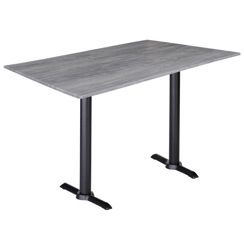 Two 36" Tall OD211EB Indoor/Outdoor All-Season Table Bases with a 30" x 48" Greystone Top. Picture 1