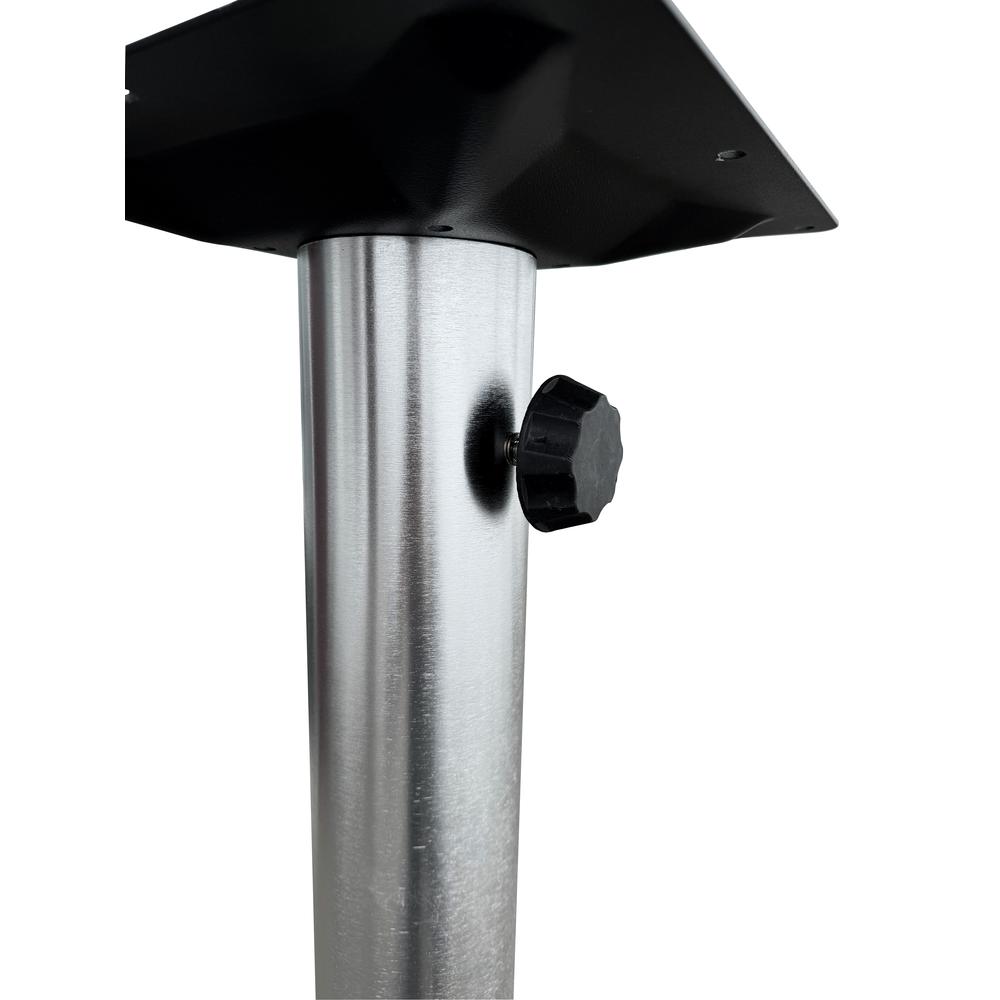 Brushed Aluminum Table Base with Umbrella Hole. Picture 2
