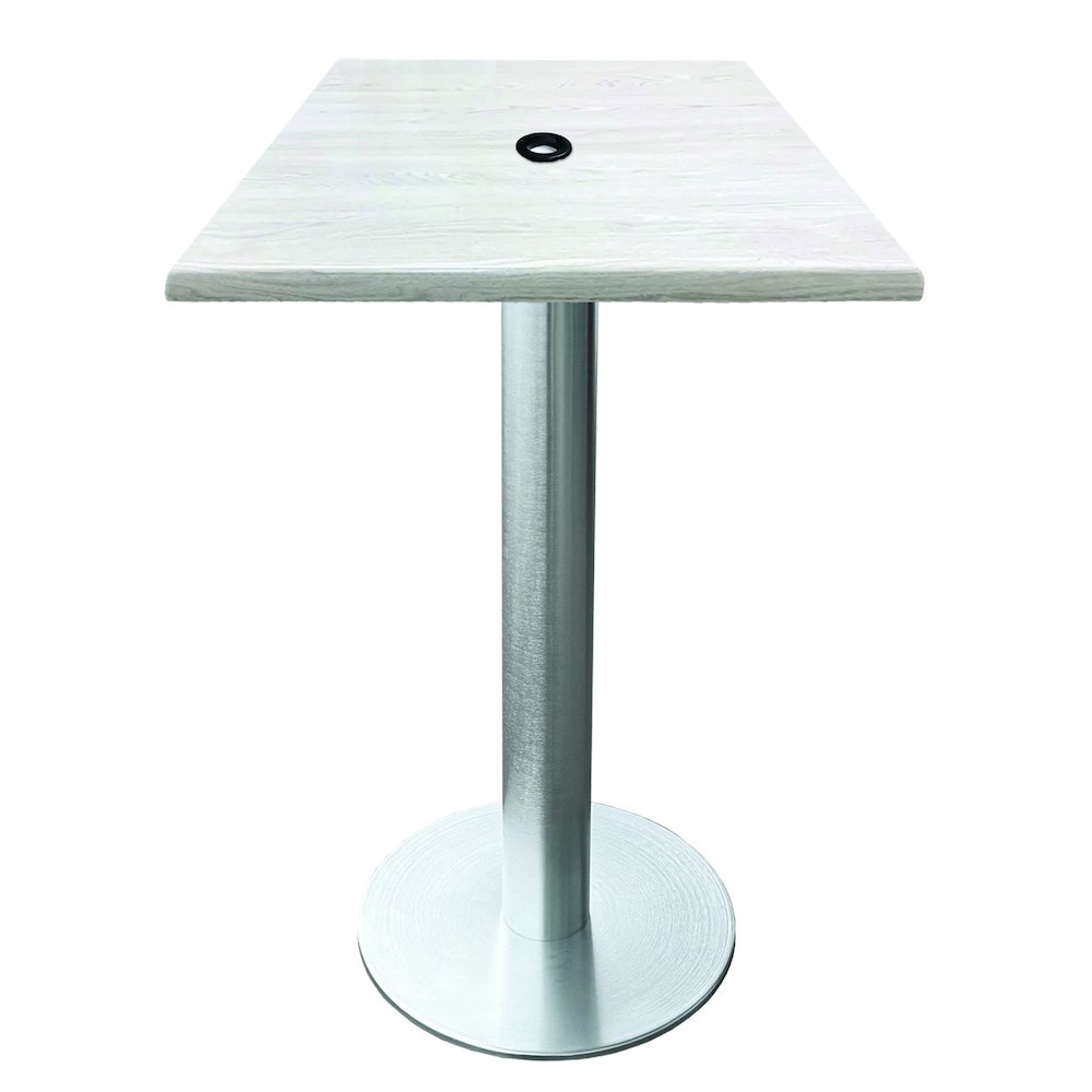 All-Season Table with 30" x 30" Square White Ash Top with Umbrella Hole. Picture 1