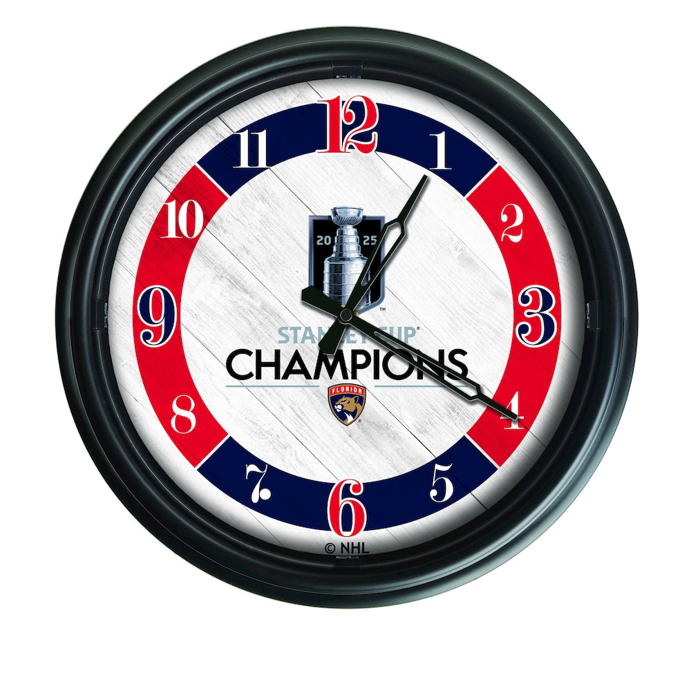 Florida Panthers - 2025 Stanley Cup Indoor/Outdoor LED Wall Clock. Picture 1