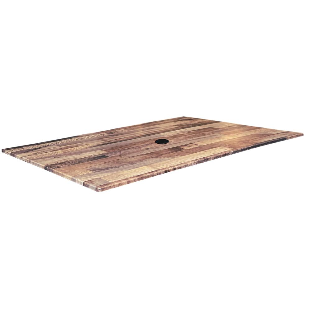 32" x 48" Rustic, Indoor/Outdoor All-Season EuroSlim Table Top with Umbrella Hole. Picture 1