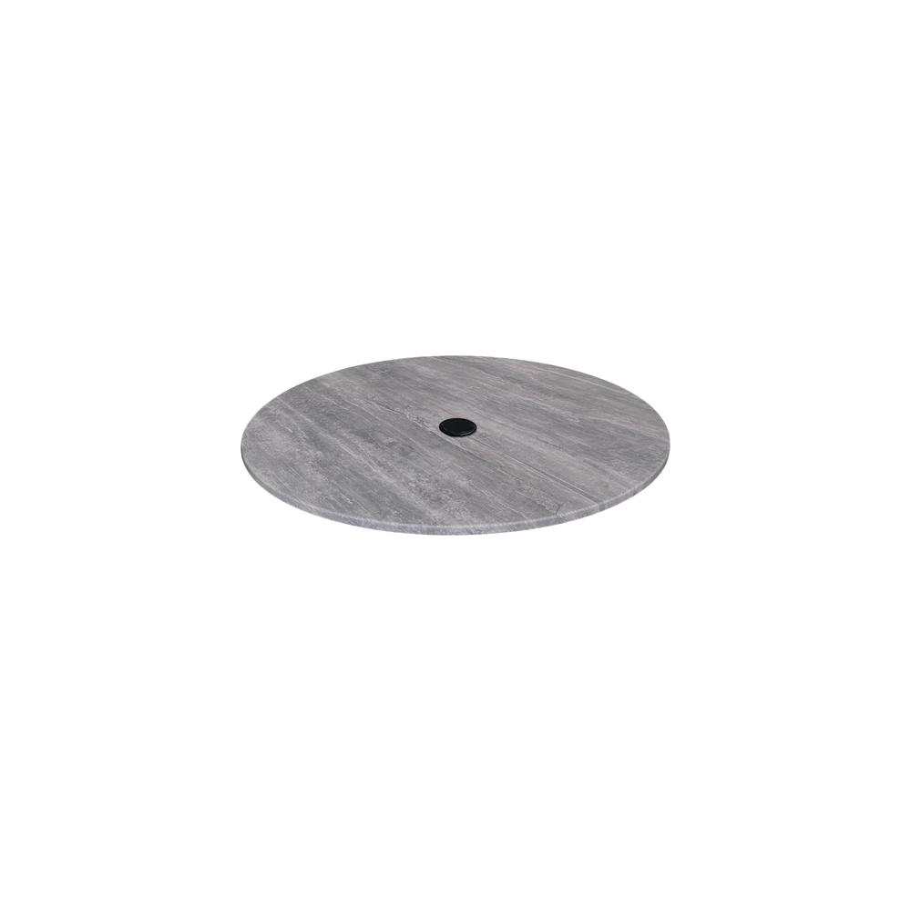 32" Diameter Greystone, Indoor/Outdoor All-Season EuroSlim Table Top with Umbrella Hole. Picture 1