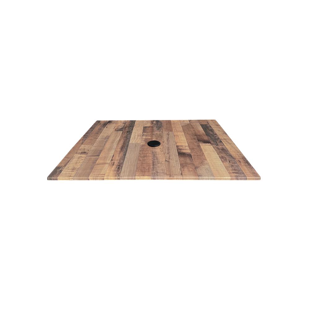 32" x 32" Rustic, Indoor/Outdoor All-Season EuroSlim Table Top with Umbrella Hole. Picture 1